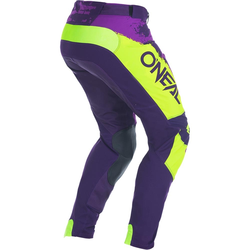 Pantaloni motocross O'Neal Mayhem Paint violet-galben fluo
