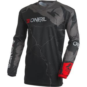Tricou motocross O'Neal Element Acid negru-gri