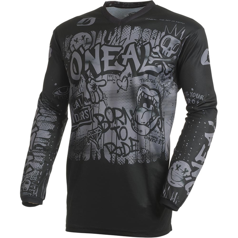 Tricou motocross O'Neal Element Rancid negru-gri