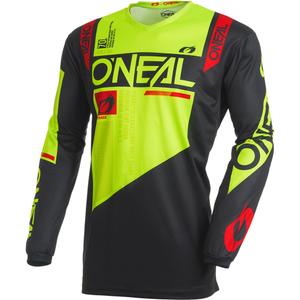 Tricou motocross O'Neal Element Factor negru-galben neon