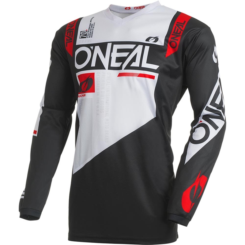 Tricou motocross O'Neal Element Factor negru-alb