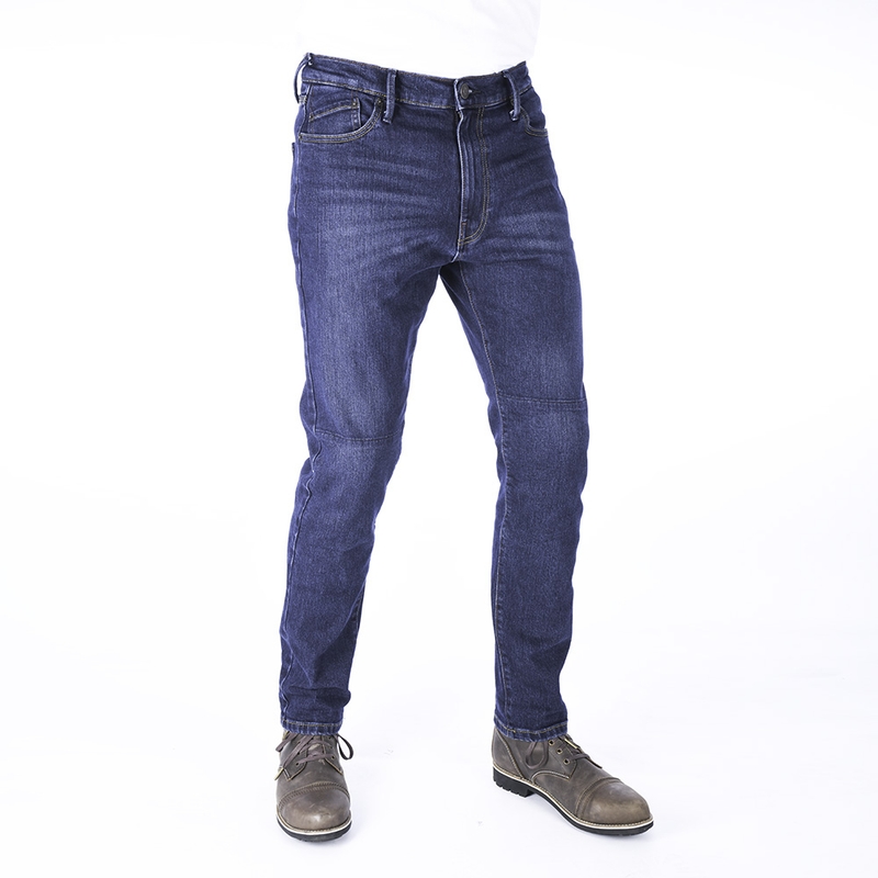 Oxford Original Approved Slim Fit Cropped Motorcycle Jeans Albastru Vânzare lichidare