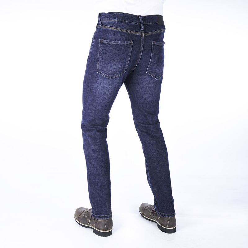 Oxford Original Approved Slim Fit Cropped Motorcycle Jeans Albastru Vânzare lichidare