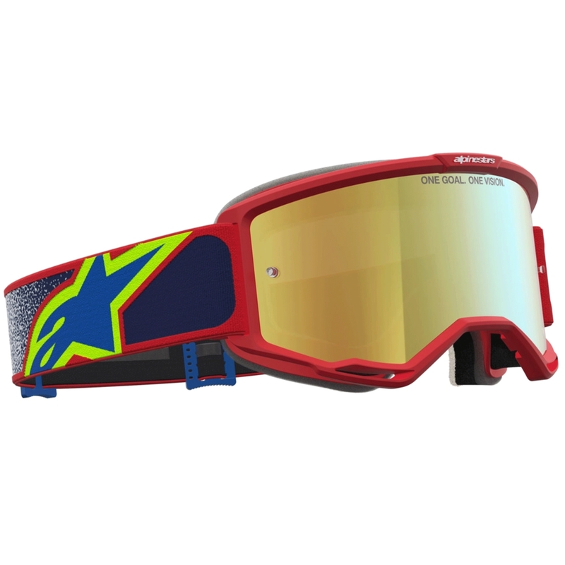 Ochelari motocross Alpinestars Vision 5 Drag roșu-albastru-galben fluo