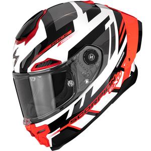 Cască integrală pentru motocicletă Scorpion EXO-RACE Air Carbon Fury alb-argintiu-roșu