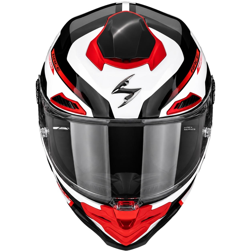 Cască integrală pentru motocicletă Scorpion EXO-RACE Air Carbon Fury alb-argintiu-roșu