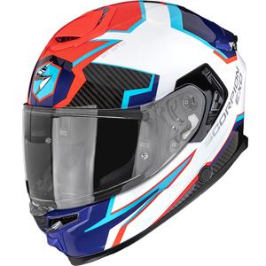 Cască integrală pentru motocicletă Scorpion EXO-GT SP Air Atlas alb-albastru-roșu