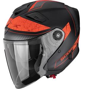 Cască Motocicletă Scorpion EXO-GT Jet Crest Open Face Negru Mat-Roșu