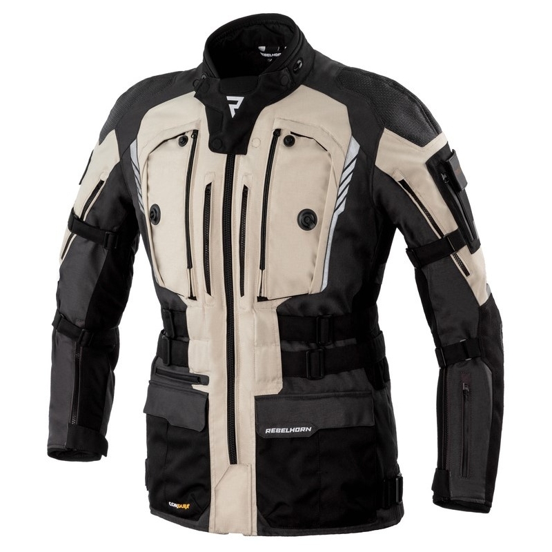 Jachetă de motocicletă Rebelhorn Patrol negru-sand-grey