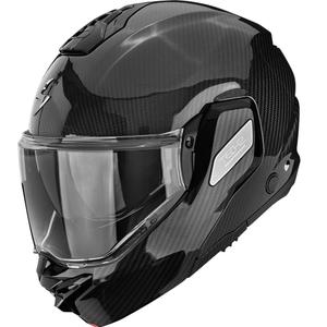 Cască de motocicletă Scorpion EXO-TECH II Carbon Solid, flip-up, neagră