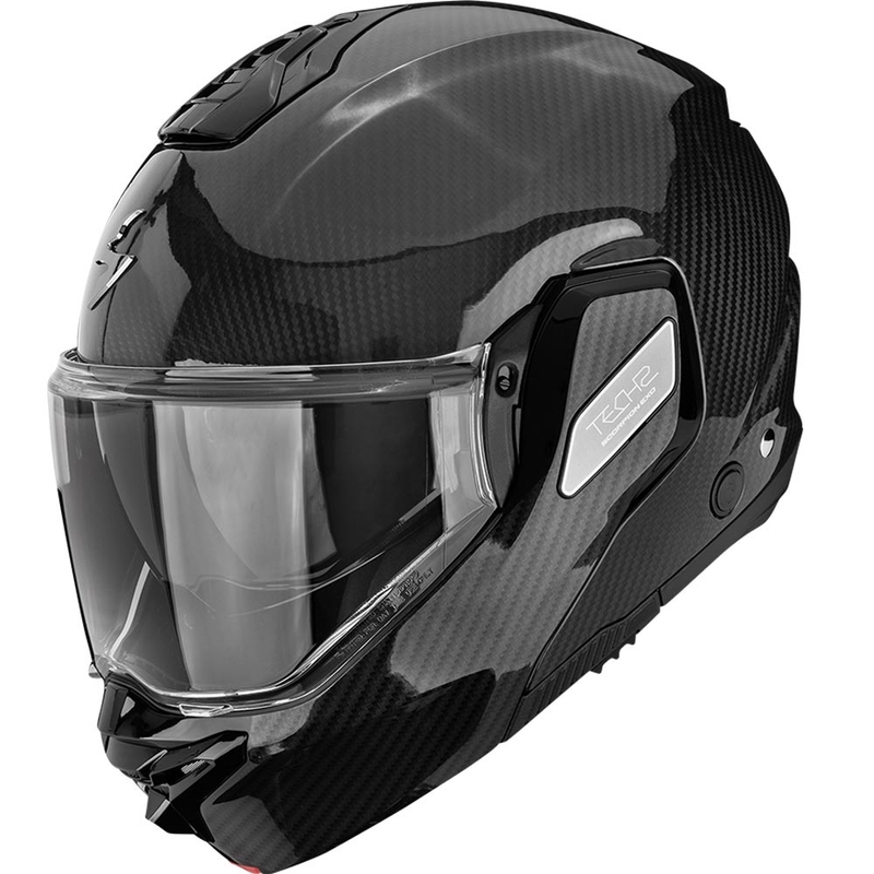 Cască de motocicletă Scorpion EXO-TECH II Carbon Solid, flip-up, neagră