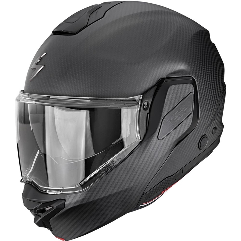 Cască de motocicletă Scorpion EXO-TECH II Carbon Solid, flip-up, neagră mată