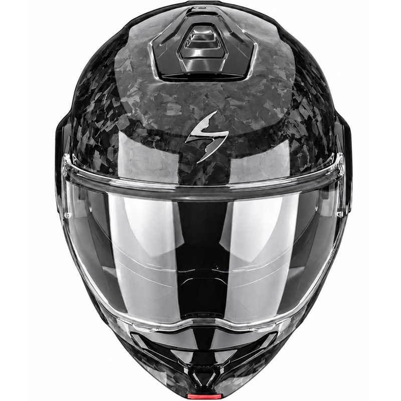 Cască de motocicletă Scorpion EXO-TECH II Onyx Carbon, neagră, cu montare extensibilă