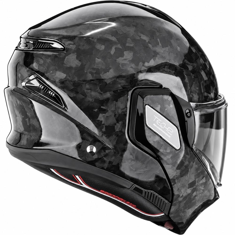 Cască de motocicletă Scorpion EXO-TECH II Onyx Carbon, neagră, cu montare extensibilă