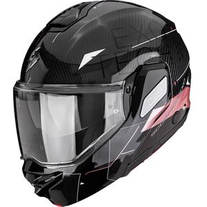 Cască de motocicletă Scorpion EXO-TECH II Carbon Viator, flip-up, negru-roz