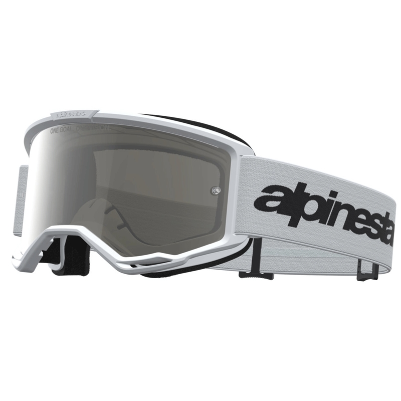 Ochelari motocross Alpinestars Vision 3 Wordmark alb-negru