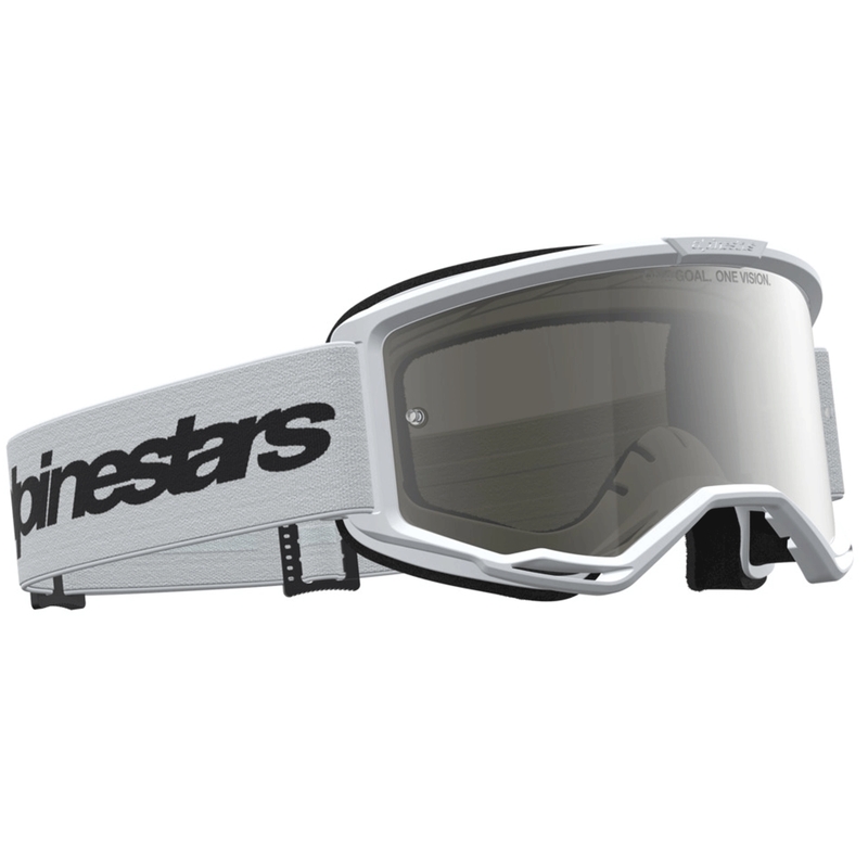 Ochelari motocross Alpinestars Vision 3 Wordmark alb-negru