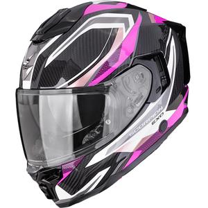 Cască integrală pentru motocicletă Scorpion EXO-1500 Carbon Air Hydro, negru-alb-roz