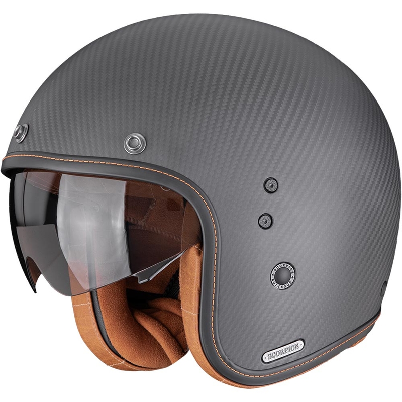 Cască de motocicletă Scorpion Belfast II Carbon Solid Open, neagră mată