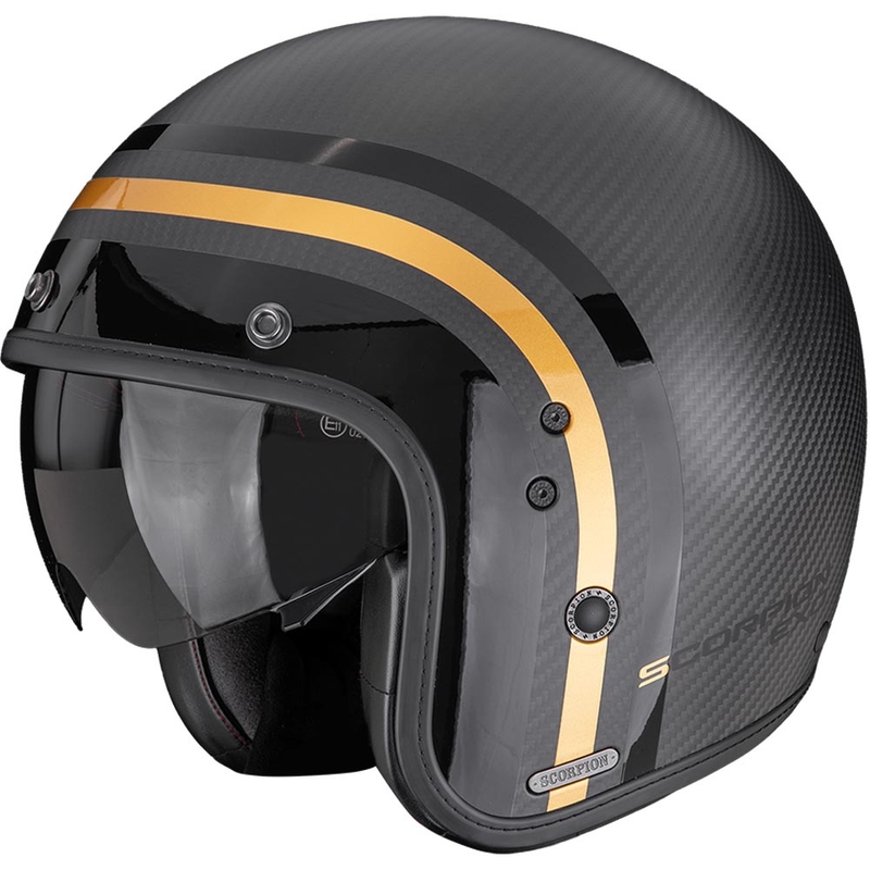 Cască Motocicletă Scorpion Belfast II Carbon Regal Negru Mat-Auriu