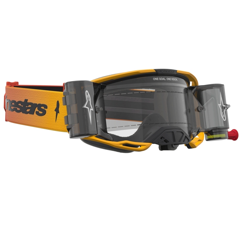 Ochelari de protecție motocross Alpinestars Vision 8 Amber Roll-Off Galben-Roșu-Negru