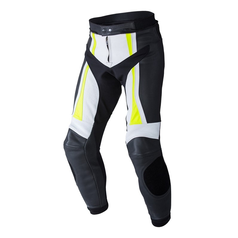 Rebelhorn Piston II PRO negru-alb-alb-fluo galben pantaloni de motociclete lichidare