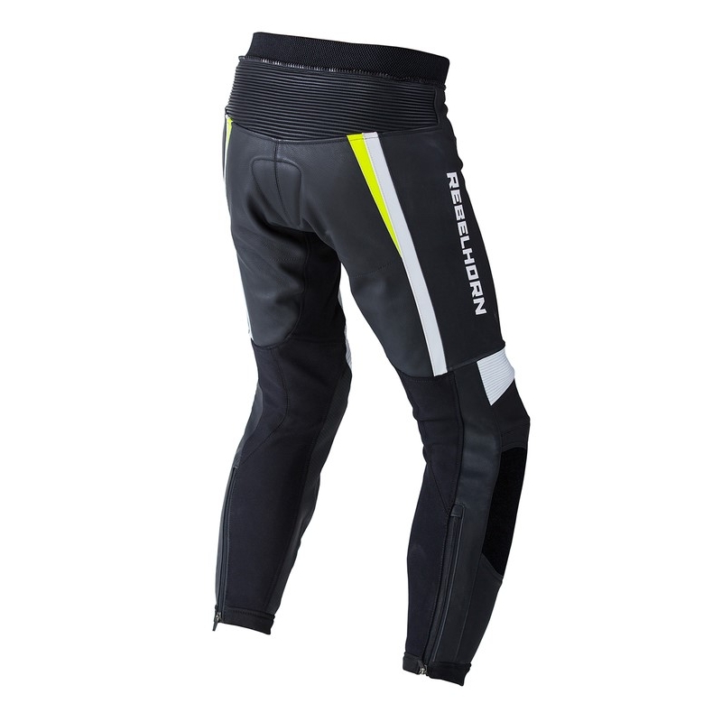 Rebelhorn Piston II PRO negru-alb-alb-fluo galben pantaloni de motociclete lichidare