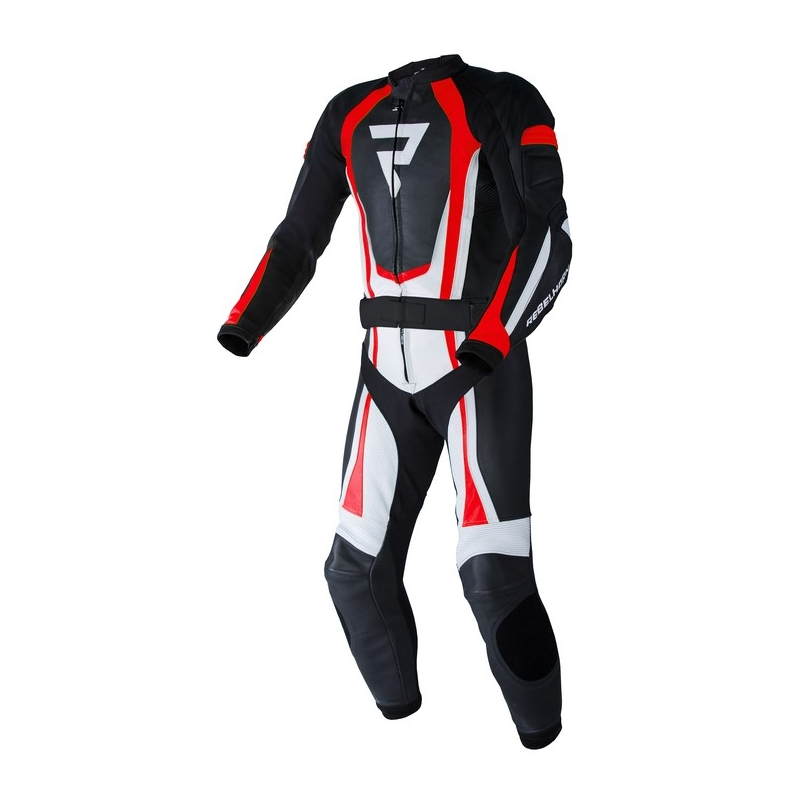 Salopetă de motocicletă Rebelhorn Piston II PRO black-white-fluo red lichidare