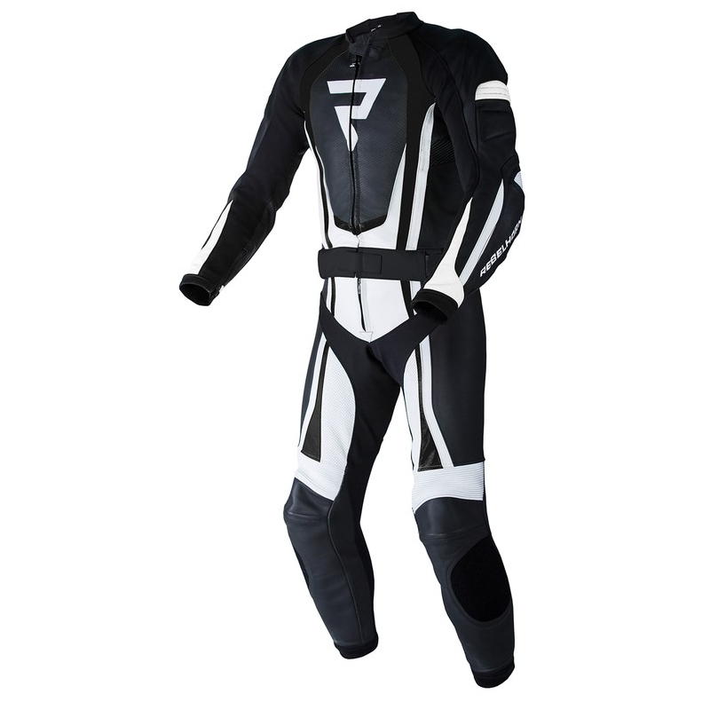 Salopetă de motocicletă Rebelhorn Piston II PRO negru și alb lichidare