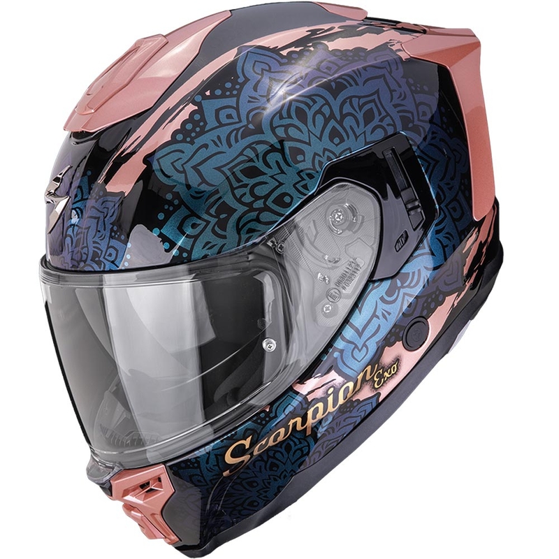 Cască integrală pentru motocicletă Scorpion EXO-1500 Air Vortex, negru-roz-cameleon
