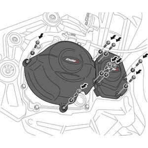 Engine protective covers PUIG 22608N Negru included 3 covers