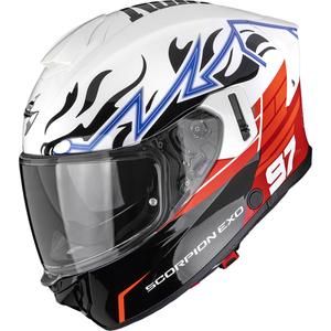 Cască integrală pentru motocicletă Scorpion EXO-530 Air JSK 97 alb-roșu