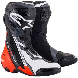 Ghete moto Alpinestars Supertech R negru-rosu fluo-alb-gri