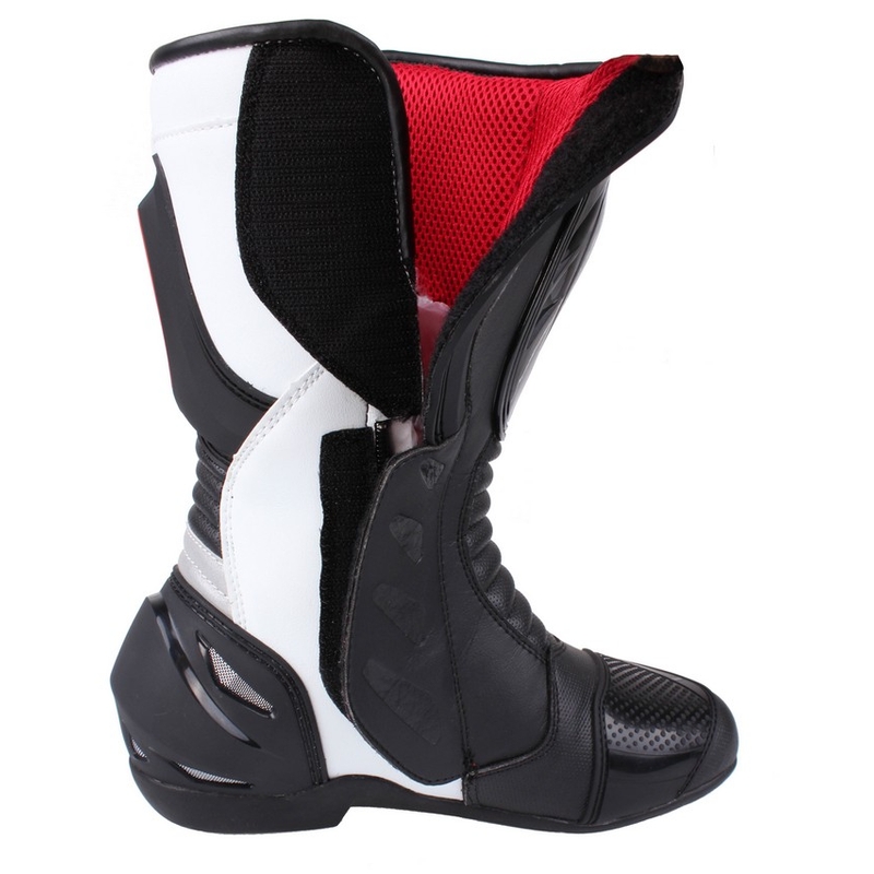 Pantofi moto RSA Racing II alb și negru lichidare