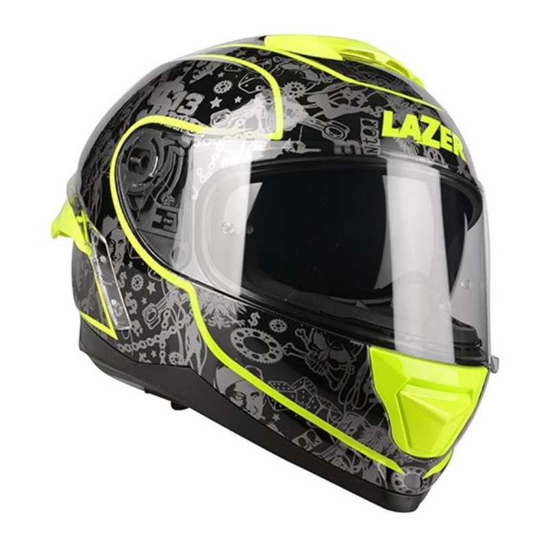 Lazer Rafale SR $13 Original negru-gri-galben-fluo-galben  cască de motocicletă integrală lichidare