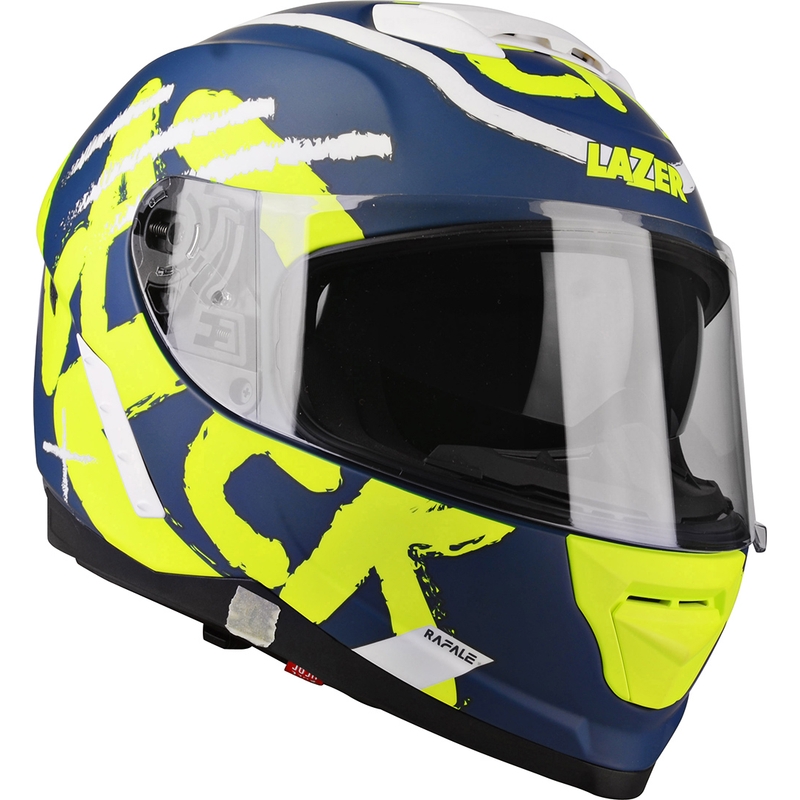 Cască de motocicletă integrală Lazer Rafale Street albastru-alb-alb-albastru-fluo galben lichidare