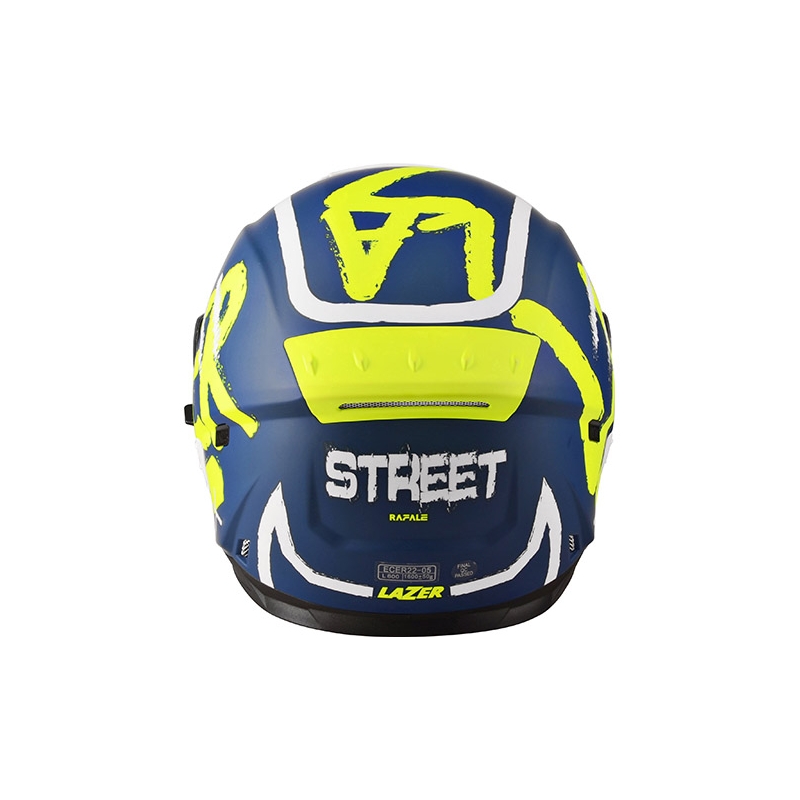 Cască de motocicletă integrală Lazer Rafale Street albastru-alb-alb-albastru-fluo galben lichidare