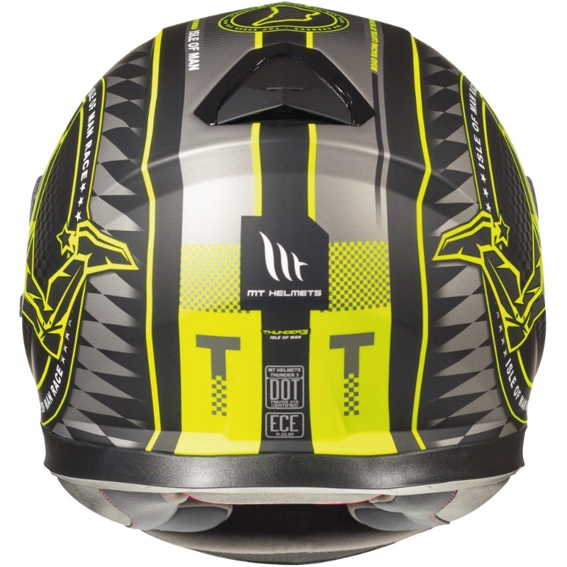 Cască de motociclist integrală MT Thunder 3 SV Isle Of Man negru-cenușiu-gri-galben-fluo