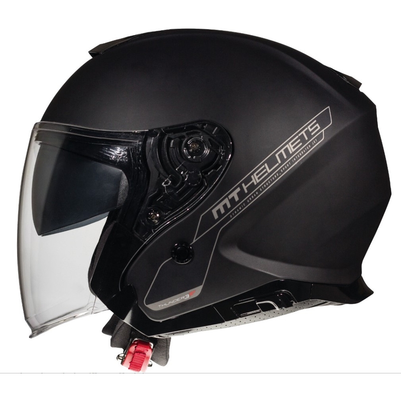 Cască de motocicletă deschisă MT Thunder 3 SV Solid Black Matte lichidare