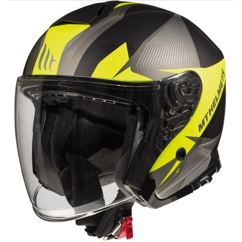 Cască de motocicletă deschisă MT Thunder 3 SV Wing negru-gri-galben-fluo galben lichidare