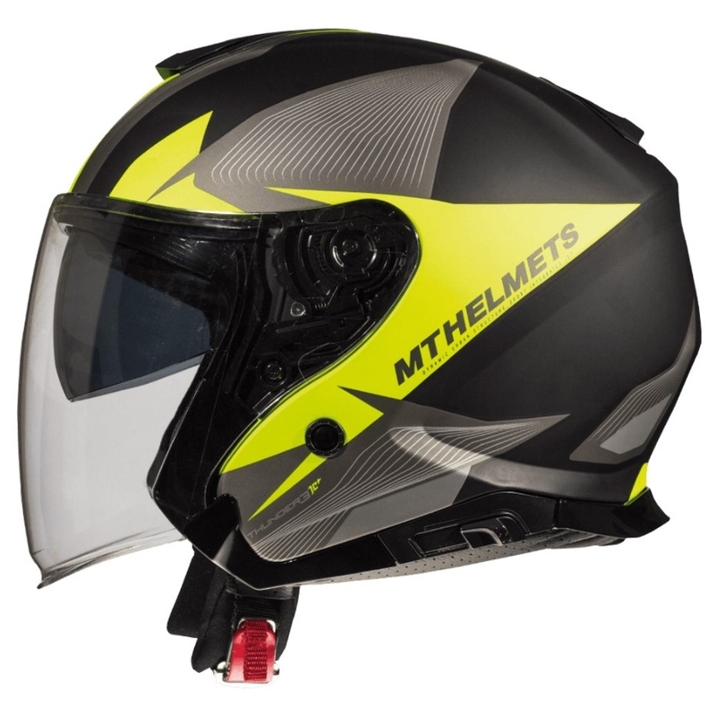 Cască de motocicletă deschisă MT Thunder 3 SV Wing negru-gri-galben-fluo galben lichidare