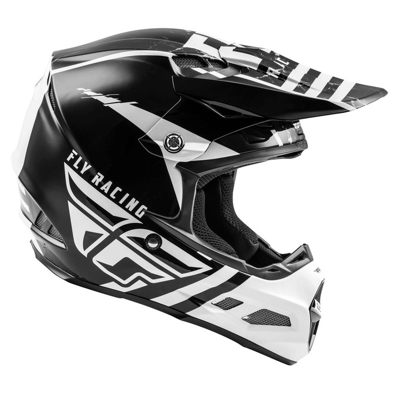 Cască de motocros FLY Racing F2 Carbon Granite alb-negru-gri