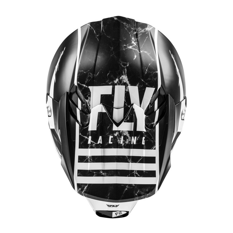 Cască de motocros FLY Racing F2 Carbon Granite alb-negru-gri