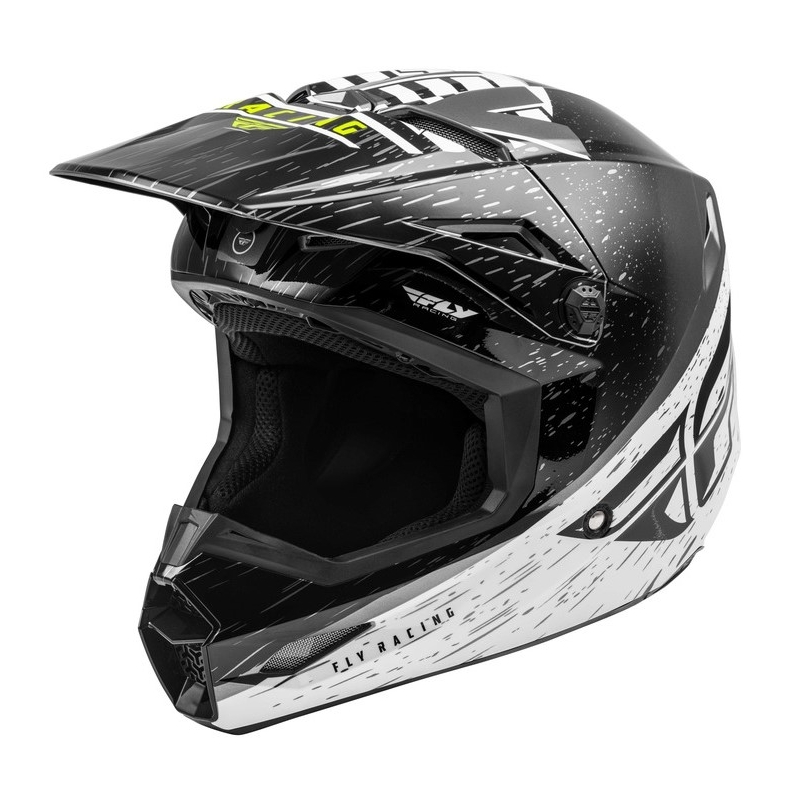 Cască de motocros FLY Racing Kinetic K120 negru-alb-alb-galben-fluo