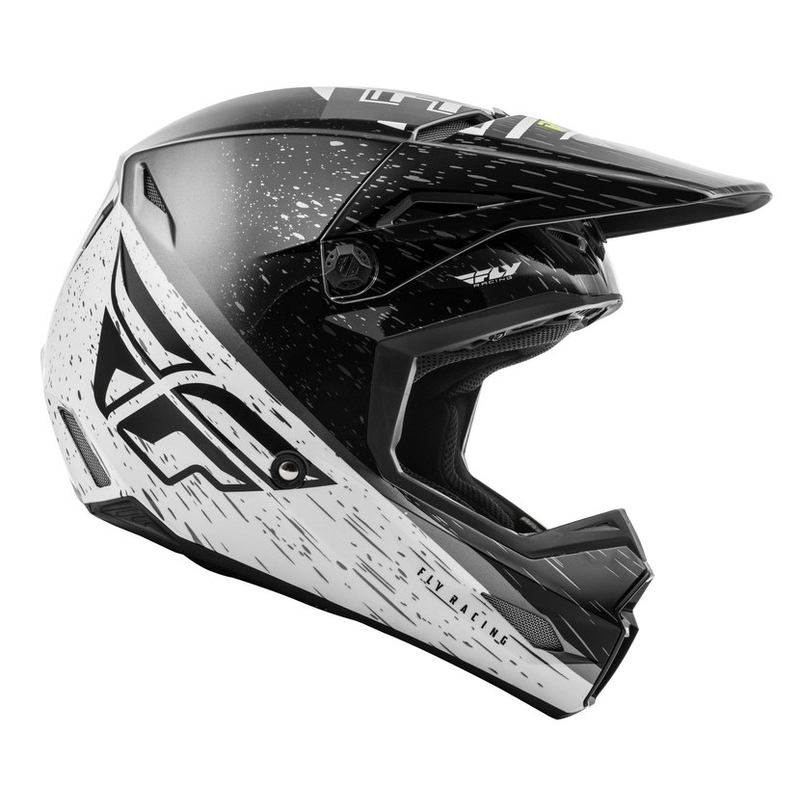 Cască de motocros FLY Racing Kinetic K120 negru-alb-alb-galben-fluo
