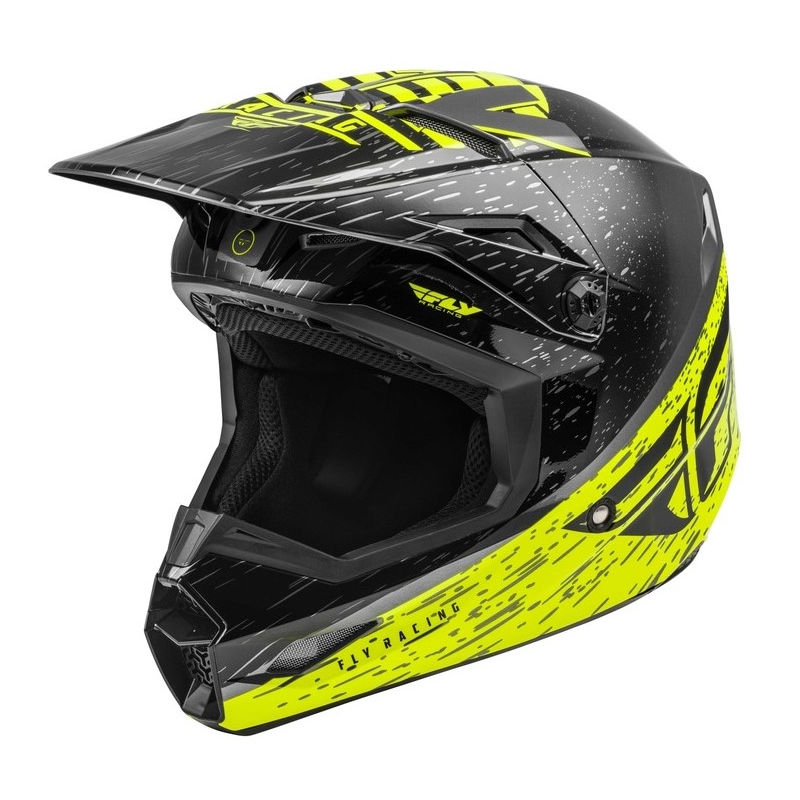 Cască de motocros FLY Racing Kinetic K120 negru-gri-fluo-galben