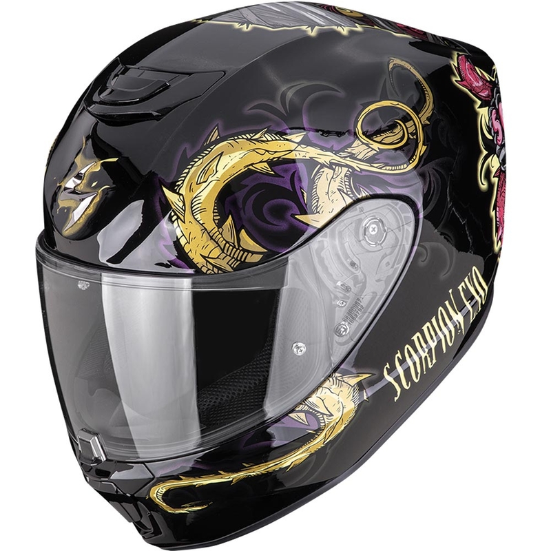 Cască integrală pentru motocicletă Scorpion EXO-391 Mumia, neagră, chameleon