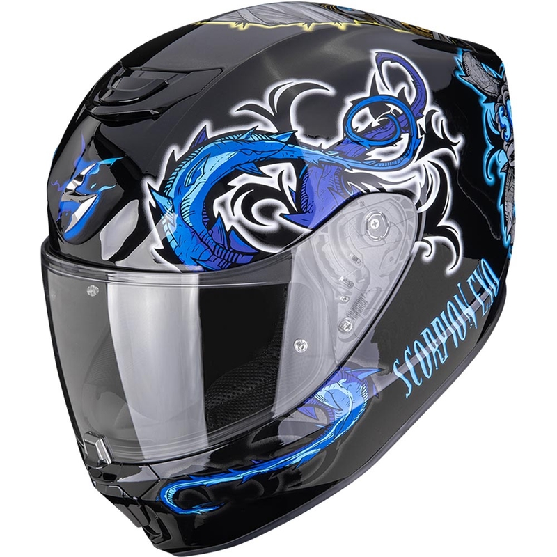 Cască integrală pentru motocicletă Scorpion EXO-391 Mumia negru-albastru