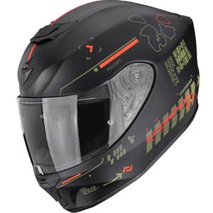 Cască integrală pentru motocicletă Scorpion EXO-391 Iron, negru mat-verde-roșu