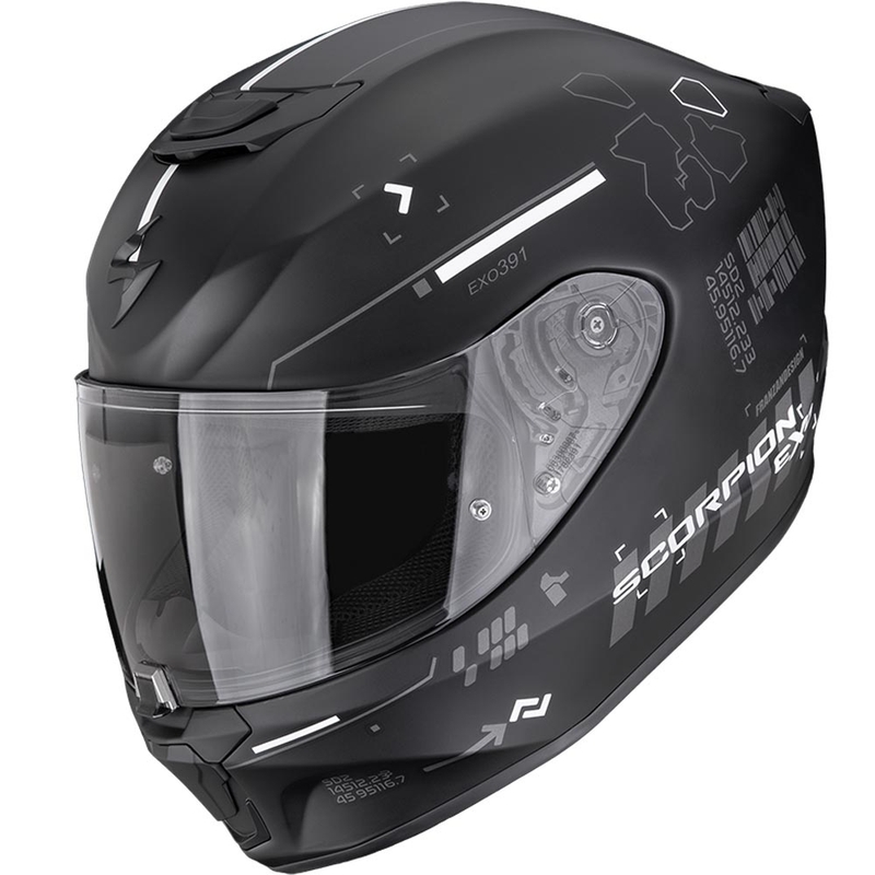 Cască integrală pentru motocicletă Scorpion EXO-391 Iron, negru mat-argintiu